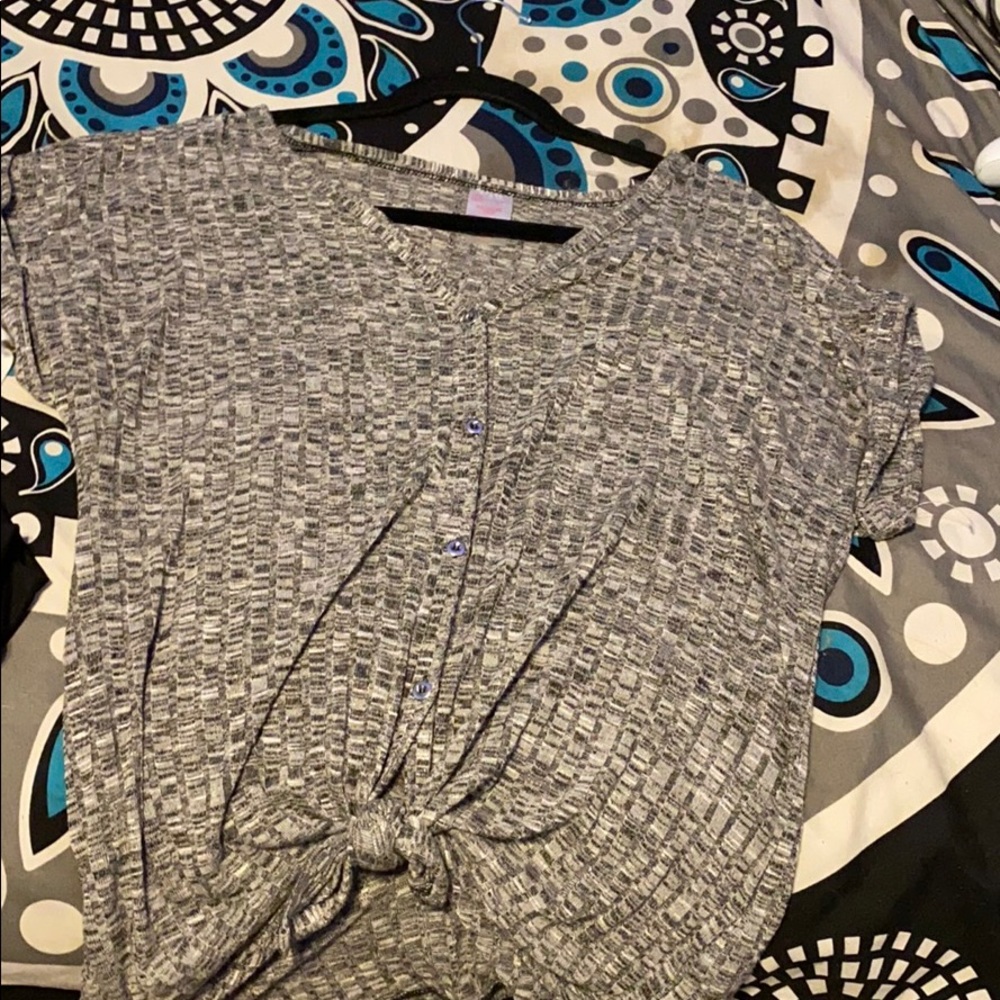 Gray short sleeve button shirt